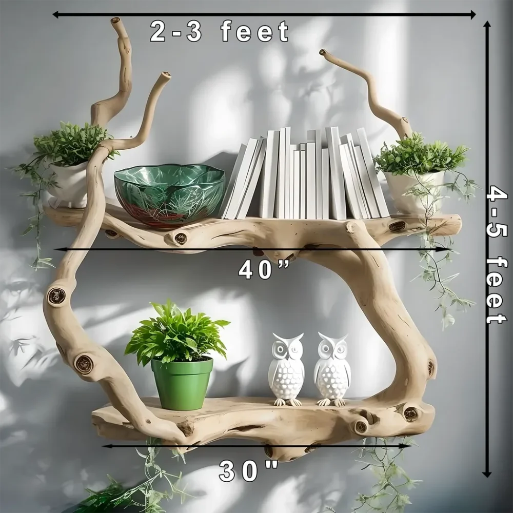 Handmade wooden bookshelf, decorative shelf - Image 2