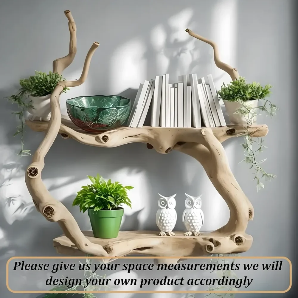 Handmade wooden bookshelf, decorative shelf - Image 3