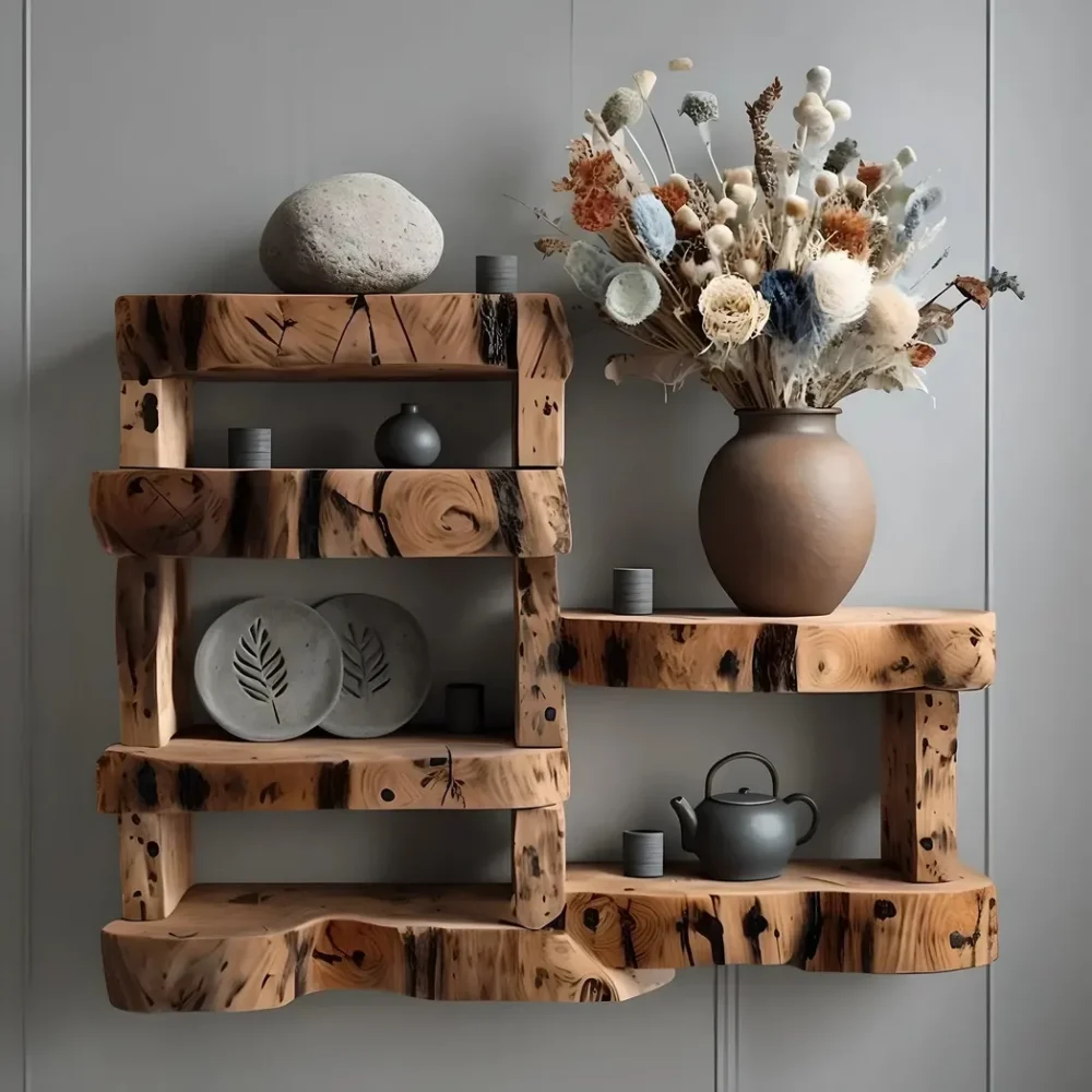 Handmade wooden shelves, solid wooden shelves, home decoration shelves