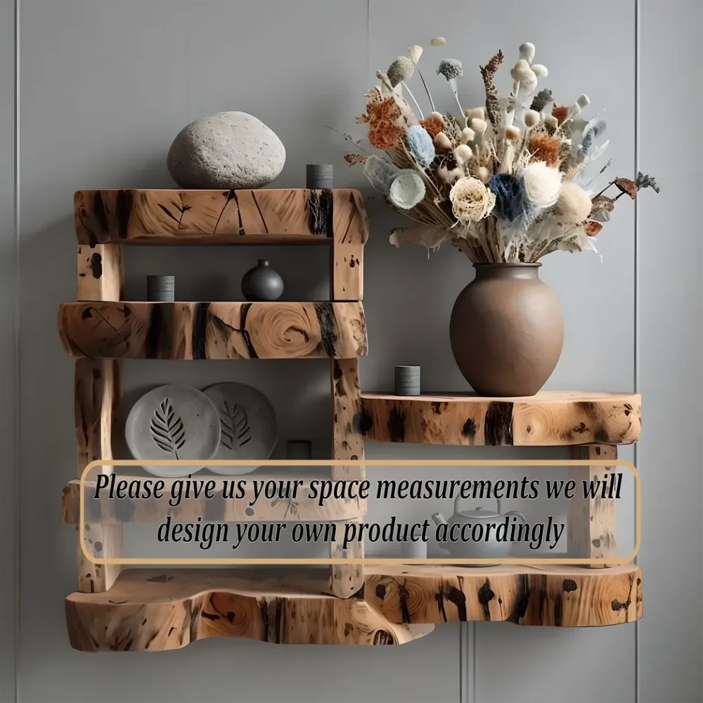 Handmade wooden shelves, solid wooden shelves, home decoration shelves - Image 2