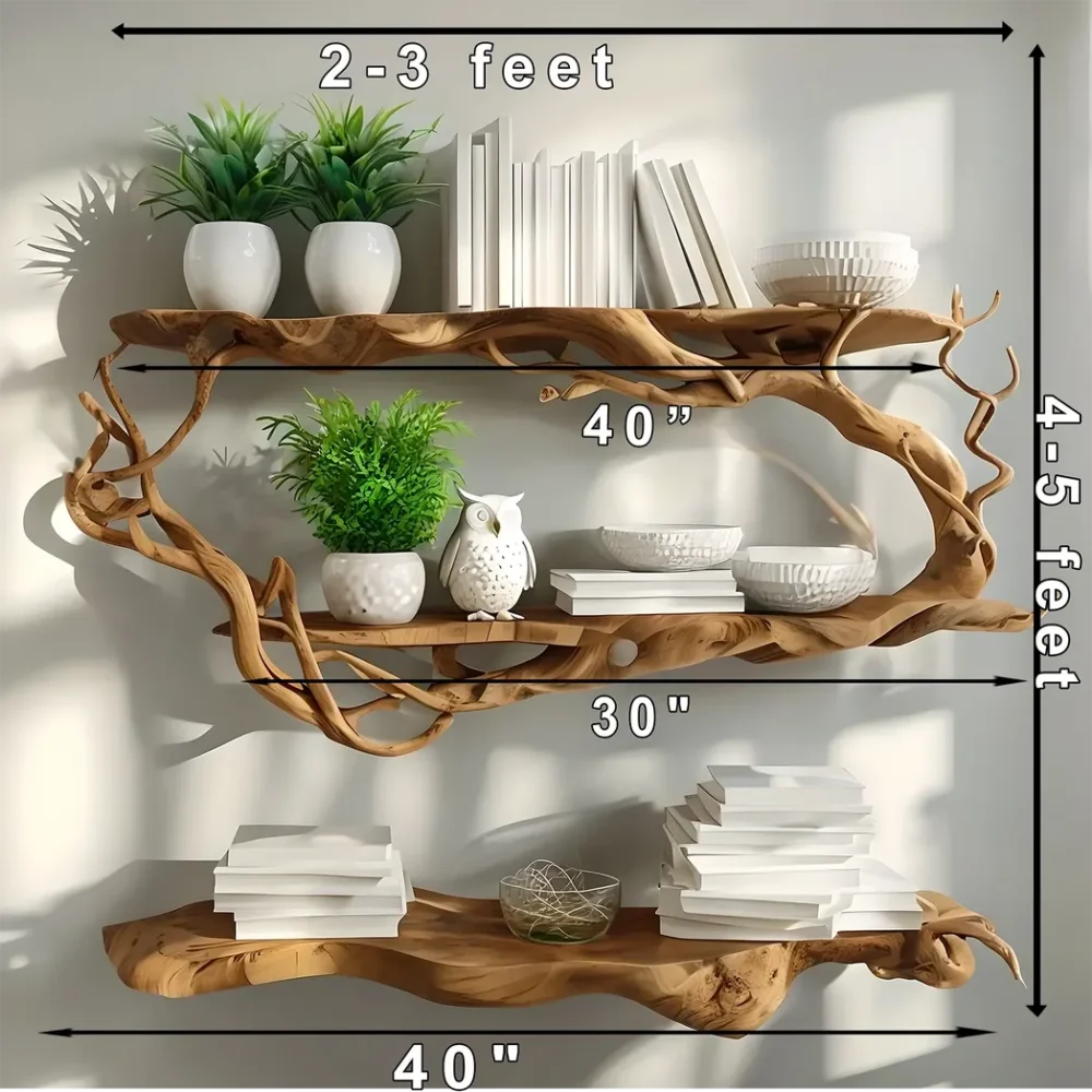 Library bookshelf made of driftwood - Image 2