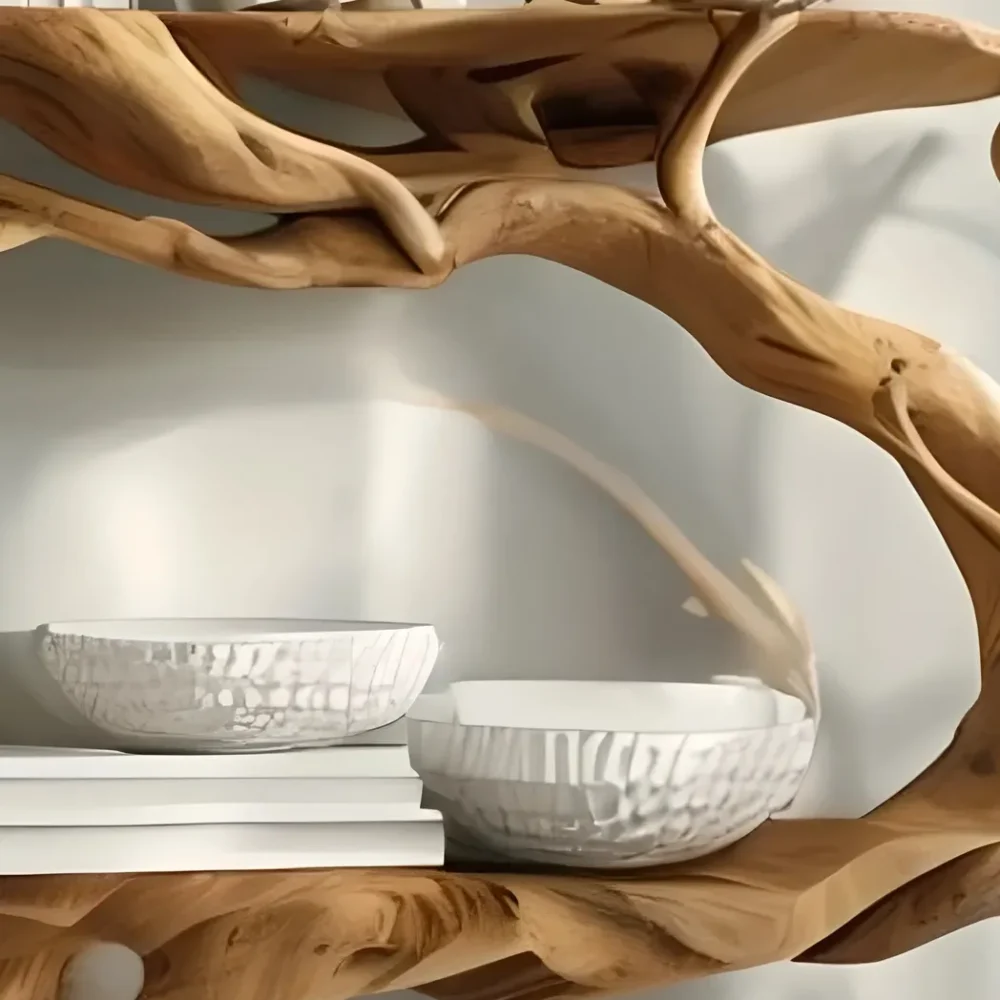 Library bookshelf made of driftwood - Image 3