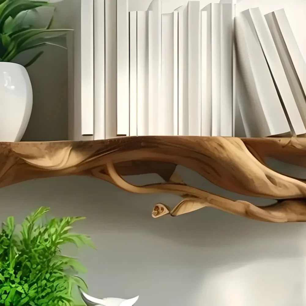 Library bookshelf made of driftwood - Image 5