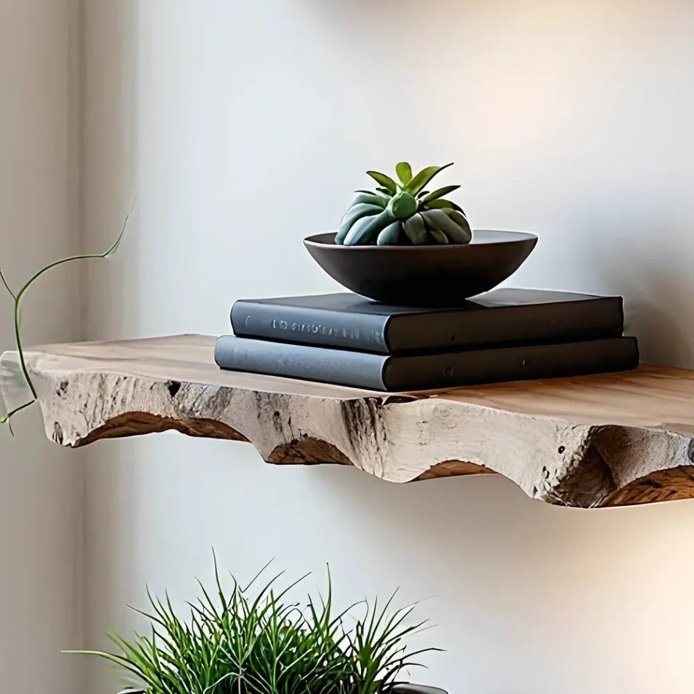 Live Edge Walnut Corner Floating Shelves for Books ? Functional and Decorative Wall Storage - Image 3