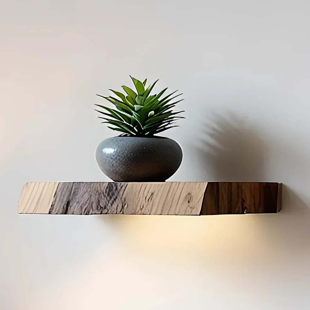 Live edge walnut corner floating shelves, Bookshelf decorations corner rustic wooden shelf wall floating shelf - Image 3