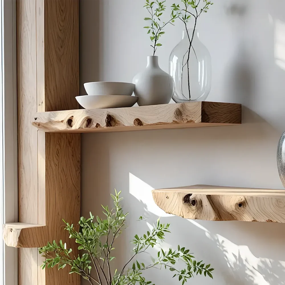 Living edge shelves, souvenir display shelves, home decoration shelves - Image 2