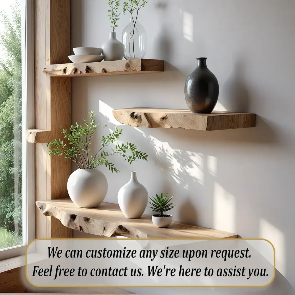 Living edge shelves, souvenir display shelves, home decoration shelves - Image 3