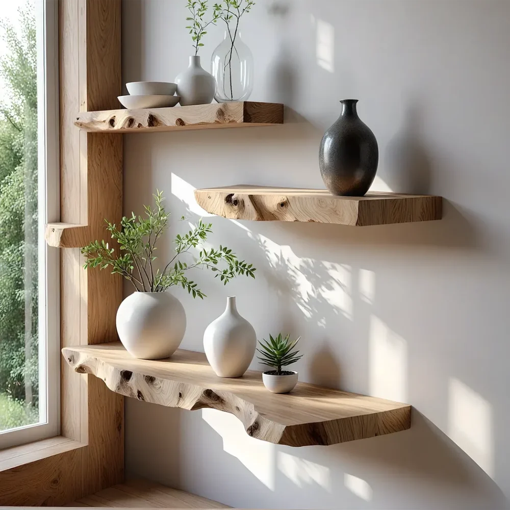 Living edge shelves, souvenir display shelves, home decoration shelves - Image 4