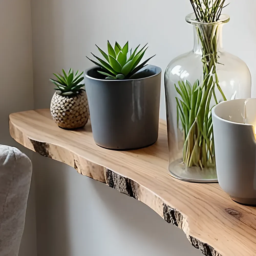 Natural wood corner shelf, rustic wooden corner decorative bookshelf, floating wall shelf, home decoration, christmas gift - Image 2