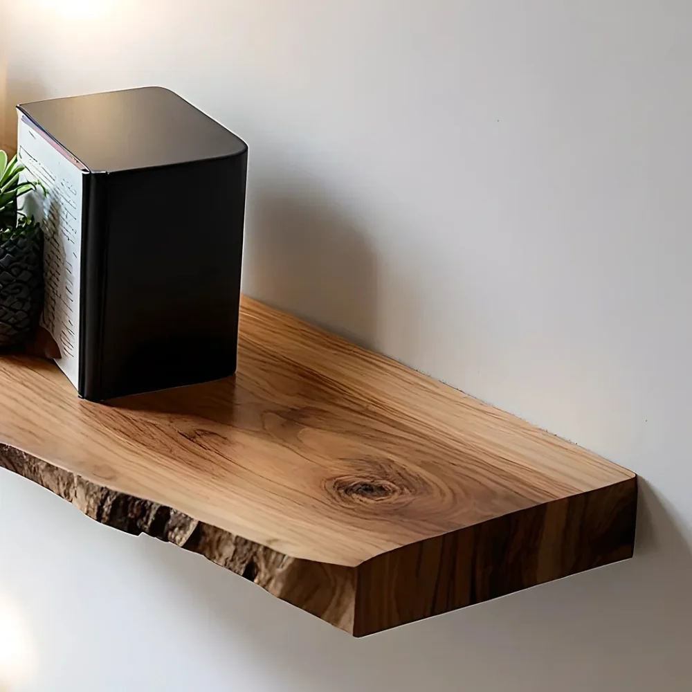Natural wood corner shelf, rustic wooden corner decorative bookshelf, floating wall shelf, home decoration, christmas gift - Image 4