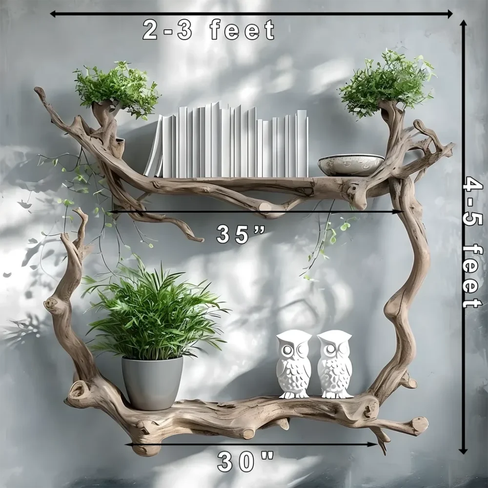 Raw wooden bookshelf decorates the living room - Image 2