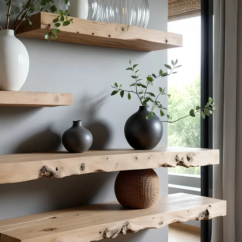 Rustic wooden shelves, home decoration shelves - Image 2