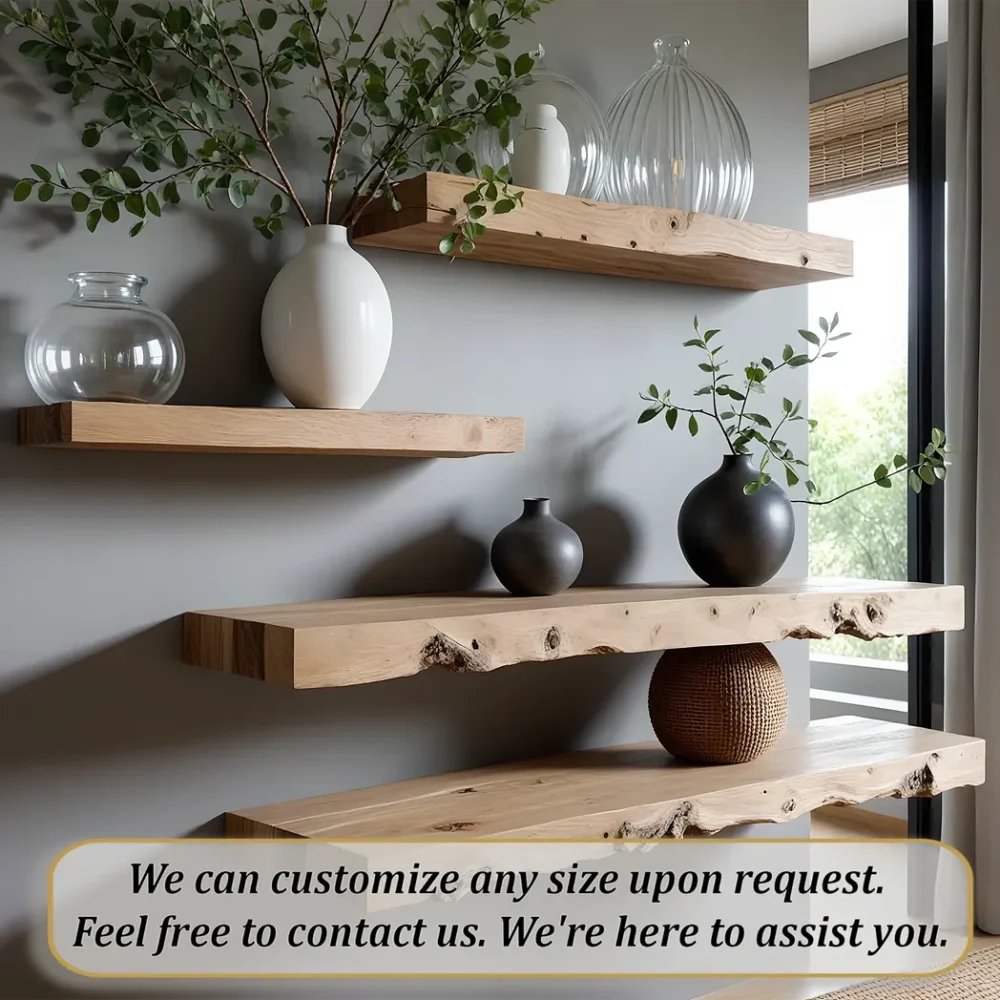 Rustic wooden shelves, home decoration shelves - Image 3