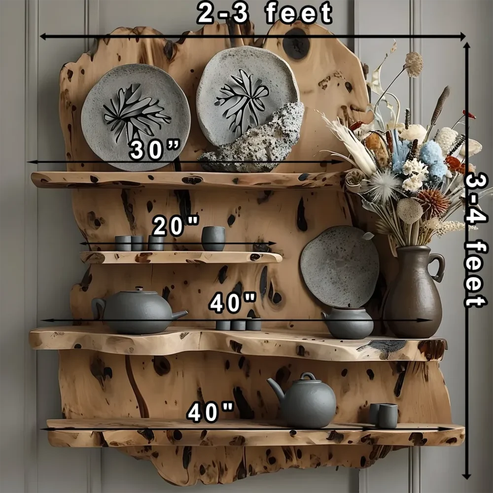 Set of 4 decorative shelves made of driftwood - Image 2