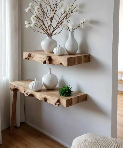 Solid floating shelves, book shelves, souvenir display shelves