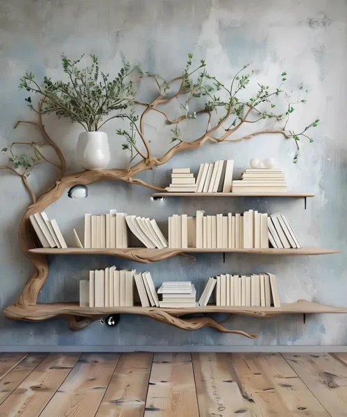 Wall mounted bookshelf for home decoration