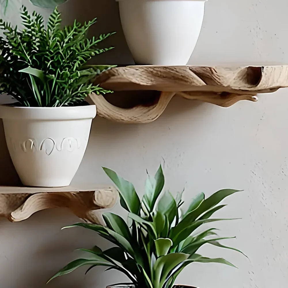 Wall shelf decorated with ancient tree shape - Image 4