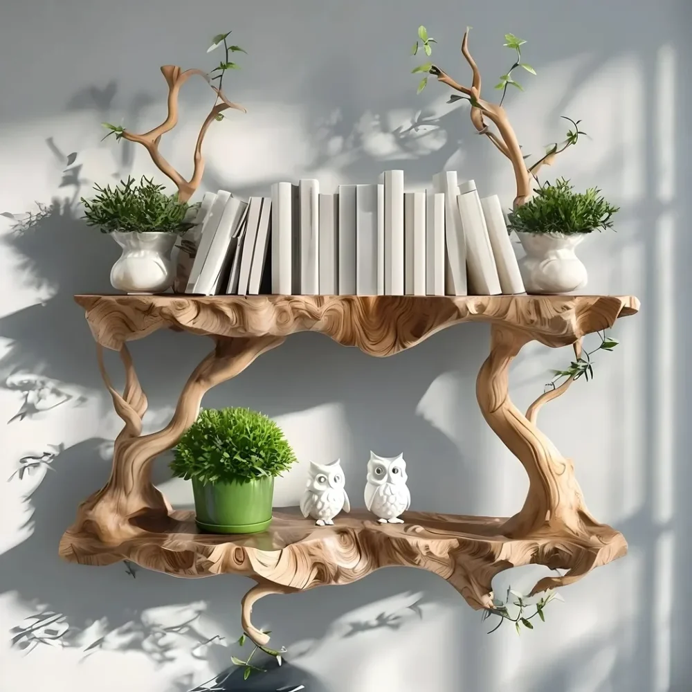 Wall-mounted floating bookshelf, home decoration