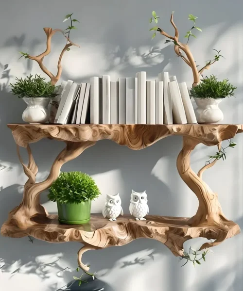 Wall-mounted floating bookshelf, home decoration
