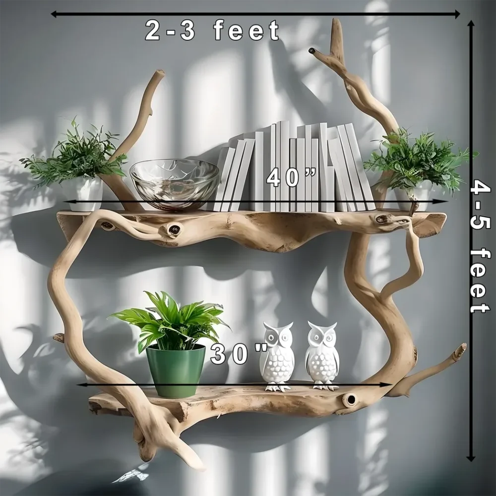 Wall-mounted tree branch bookshelf - Image 2