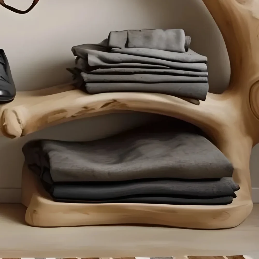 Clothes and shoe rack made of solid wood - Image 4