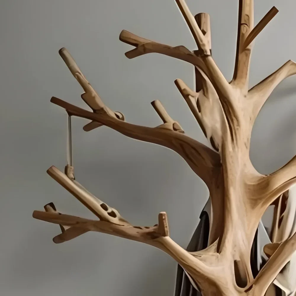 Tree-shaped coat hanger made of solid wood - Image 3