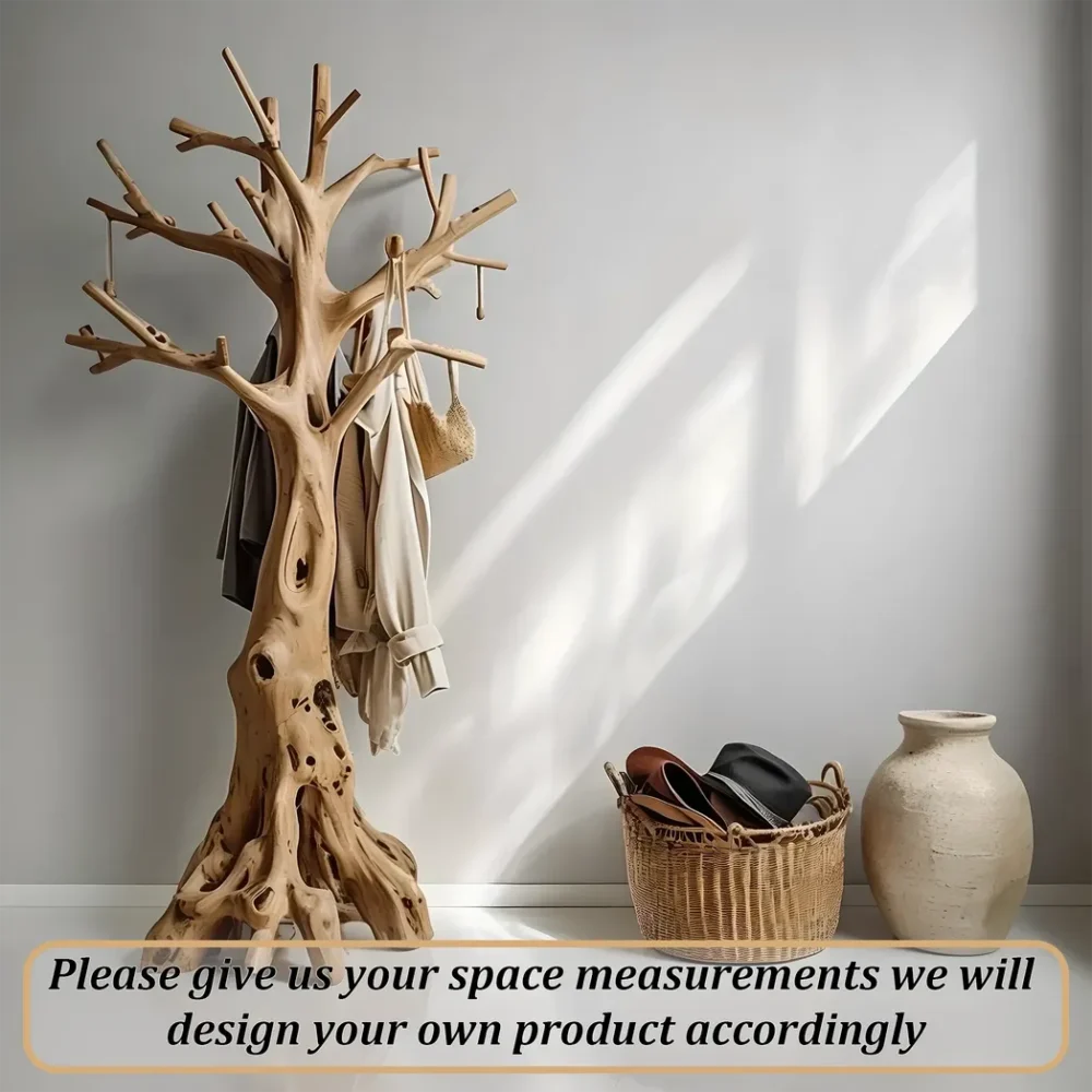 Tree-shaped coat hanger made of solid wood - Image 4