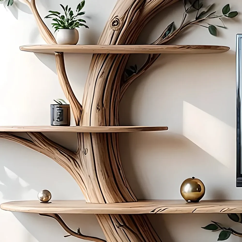 tree shaped TV table, solid wood shelf, - Image 3