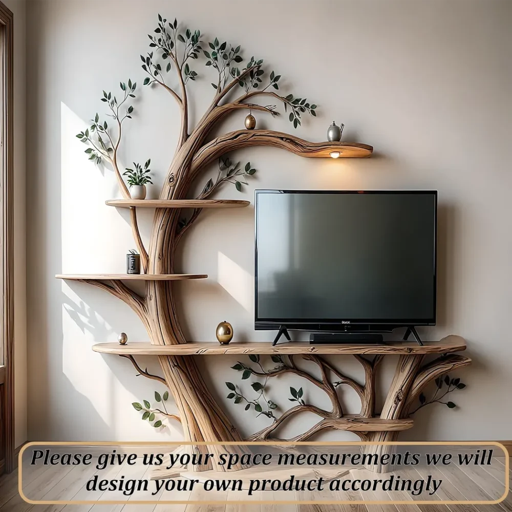 tree shaped TV table, solid wood shelf, - Image 4