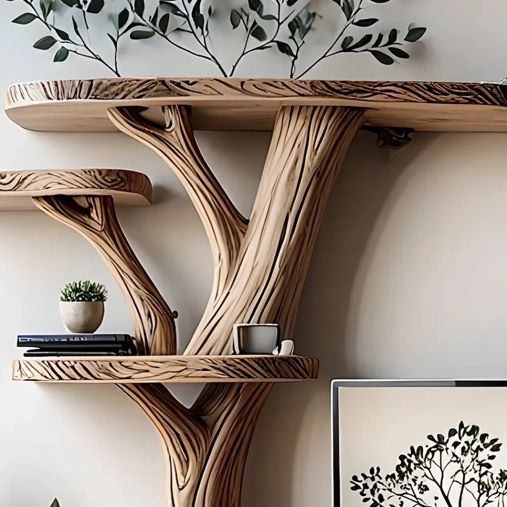 Solid wood tree shaped TV cabinet - Image 5