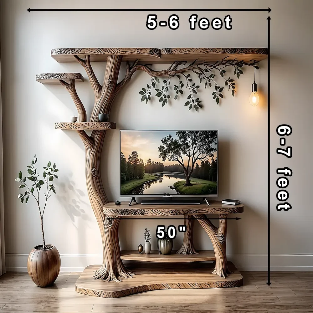 Classic style TV shelf, tree shaped TV shelf, living room decoration shelf - Image 2