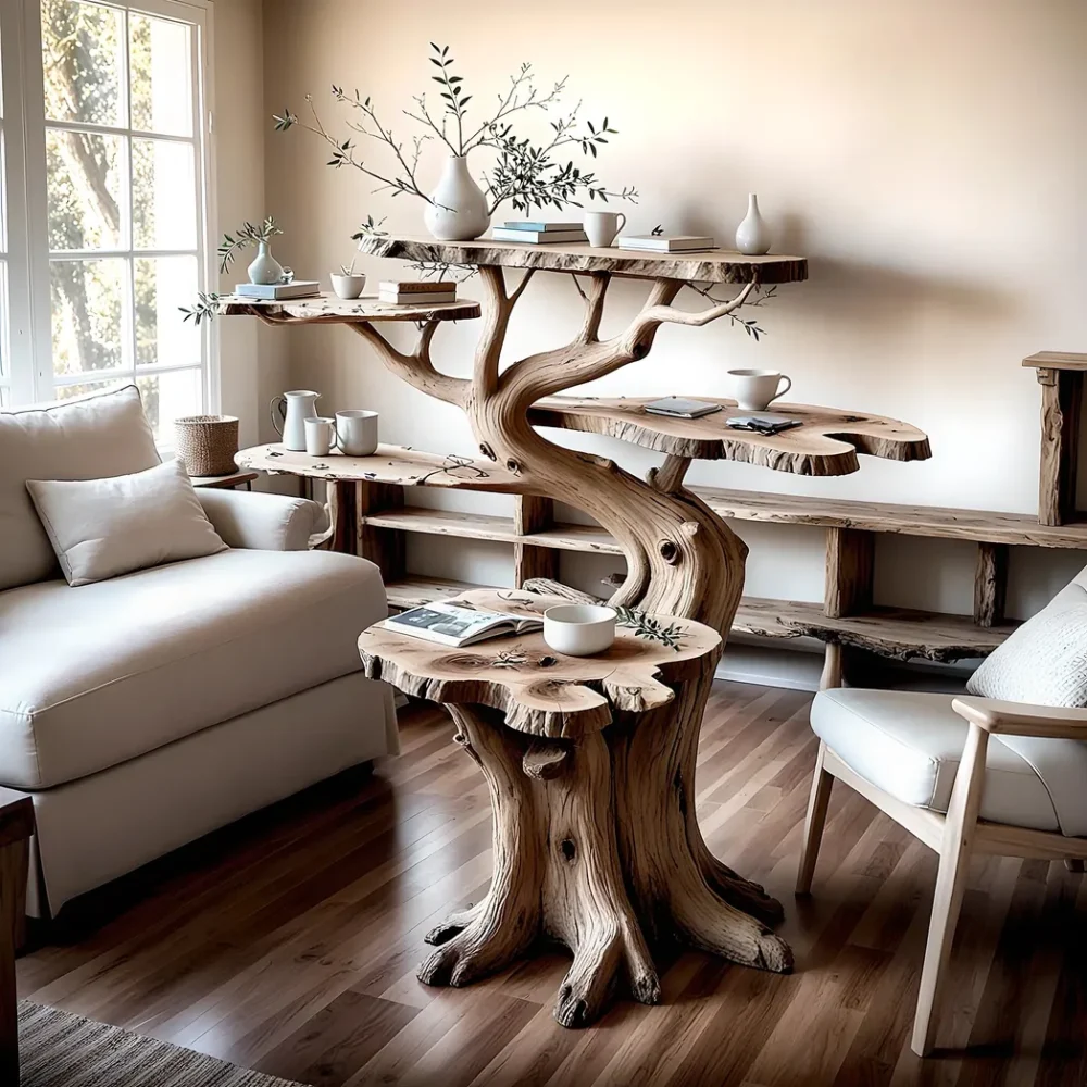 100% handmade wooden tea table