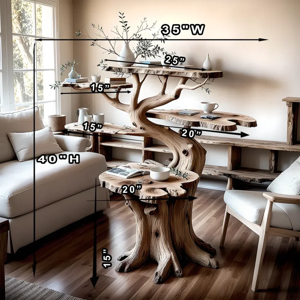 100% handmade wooden tea table - Image 2