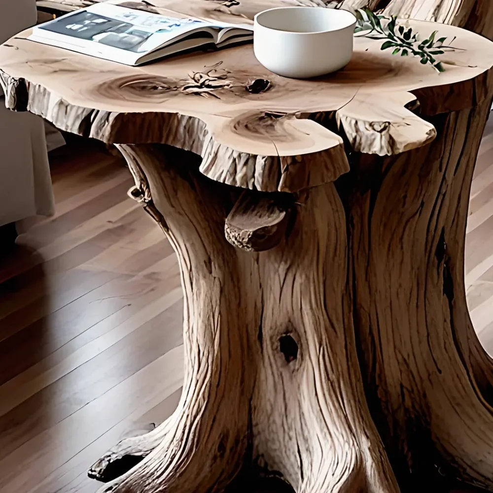 100% handmade wooden tea table - Image 3