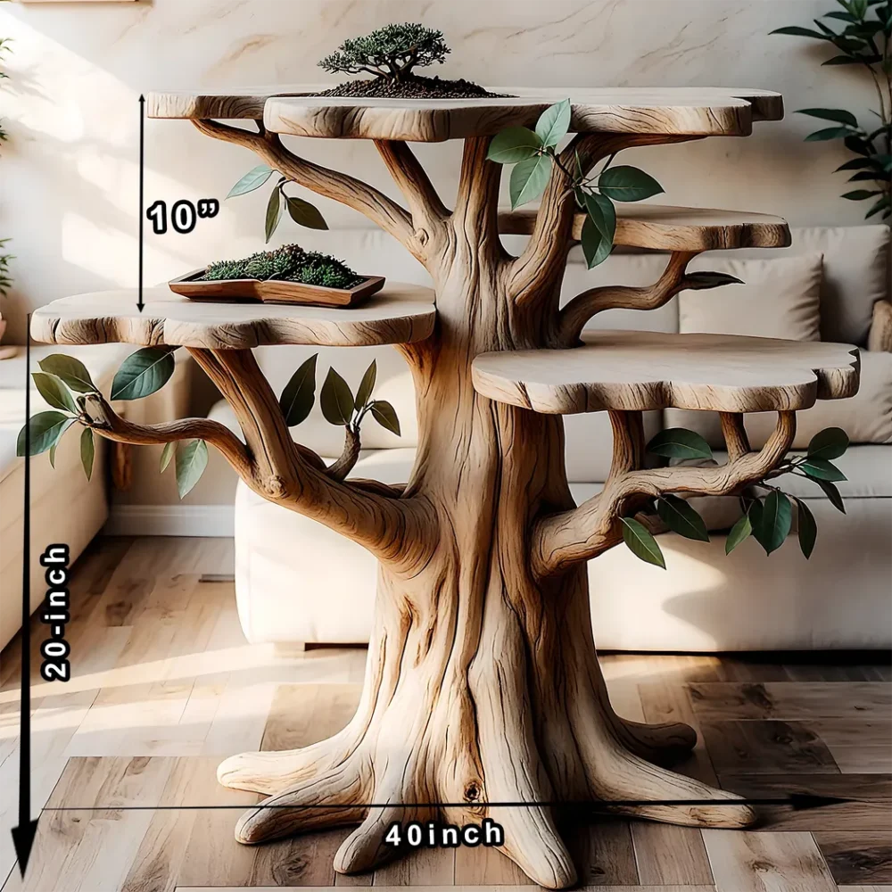 coffee table, tree-shaped solid wood table - Image 2