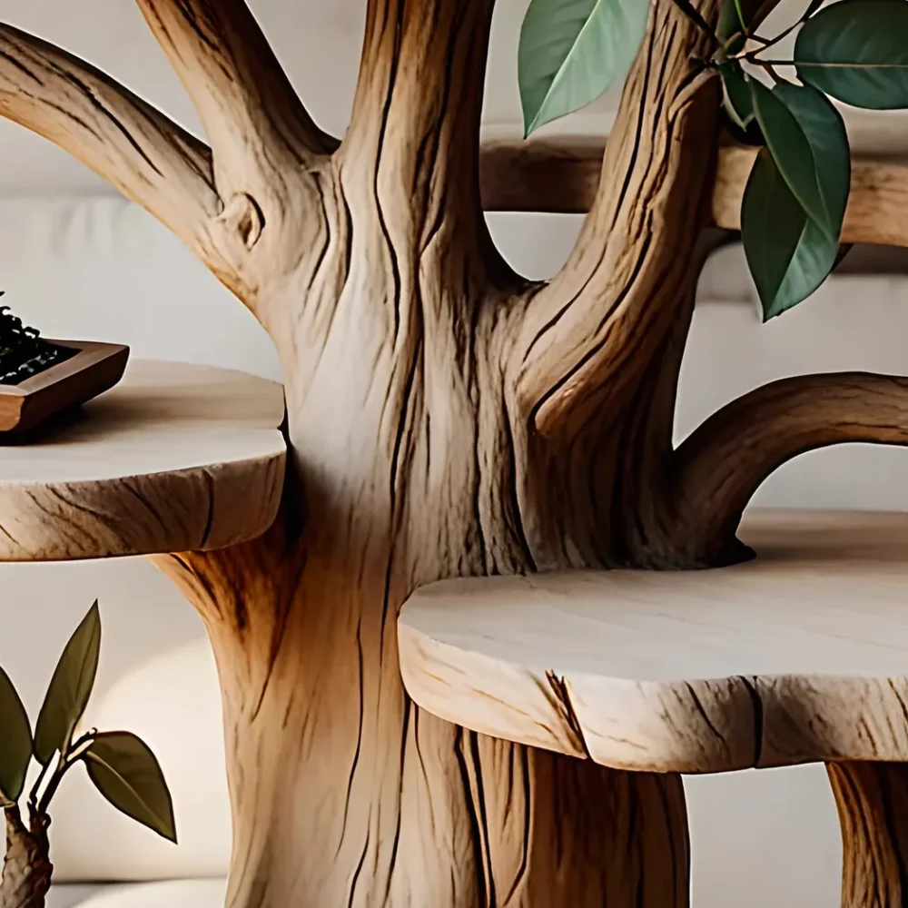 coffee table, tree-shaped solid wood table - Image 3