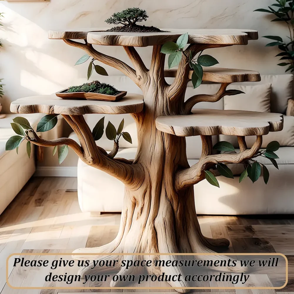 coffee table, tree-shaped solid wood table - Image 4