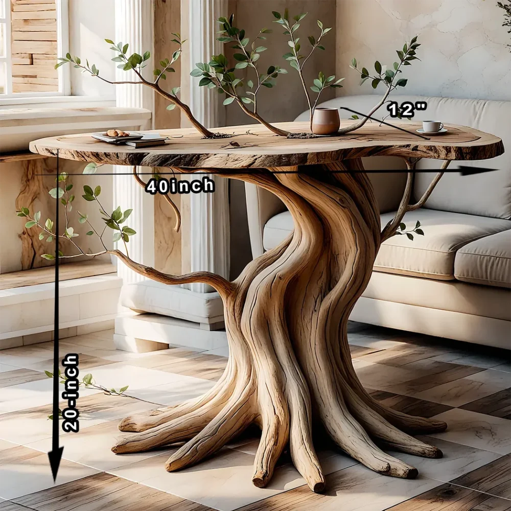 Driftwood tea table, decorative tree-shaped tea table - Image 2