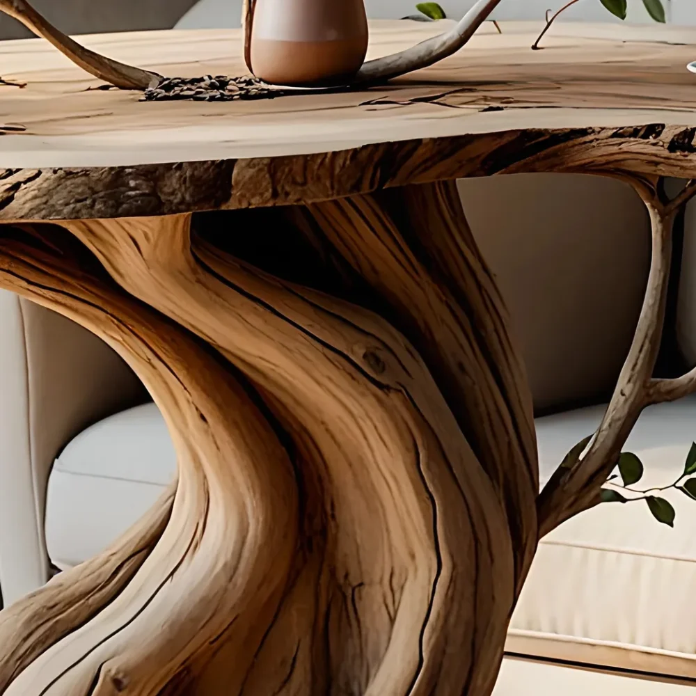 Driftwood tea table, decorative tree-shaped tea table - Image 3