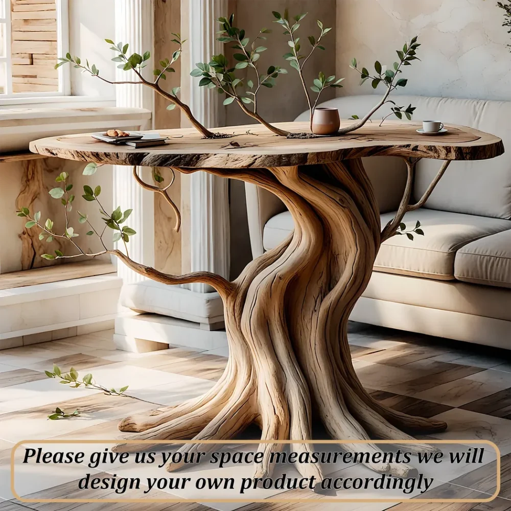 Driftwood tea table, decorative tree-shaped tea table - Image 4