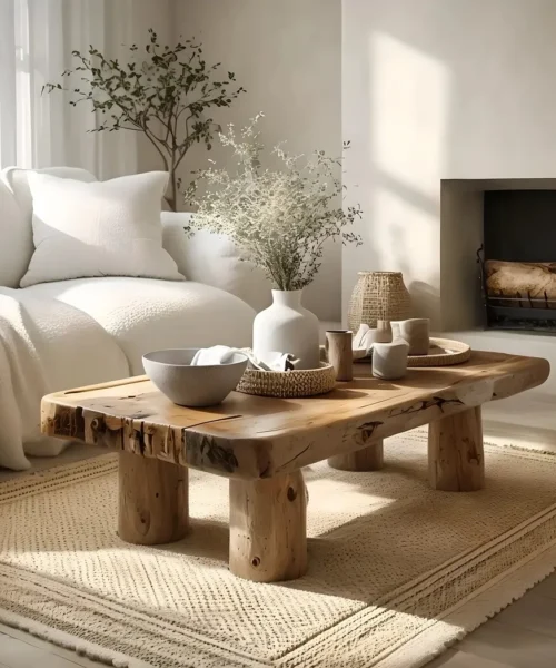 Farmhouse tamarind wood coffee table modern coffee table Live edge Farmhouse table