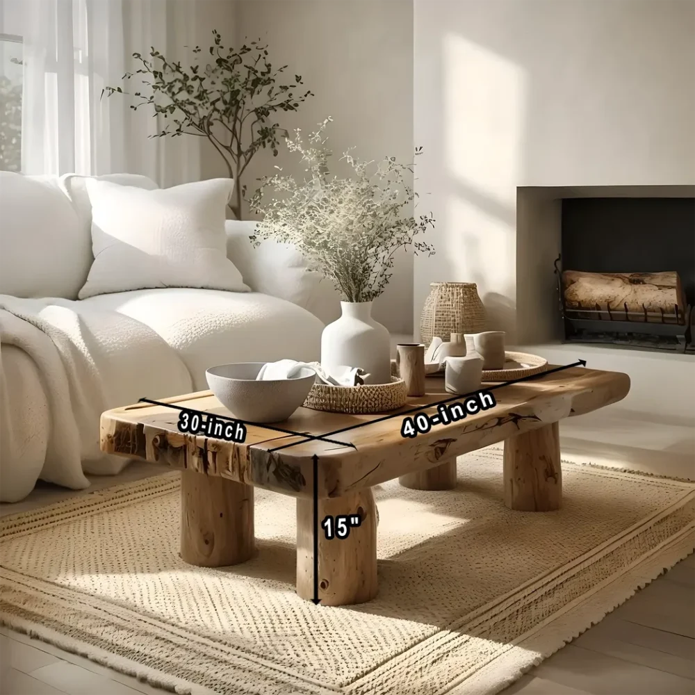 Farmhouse tamarind wood coffee table modern coffee table Live edge Farmhouse table - Image 2