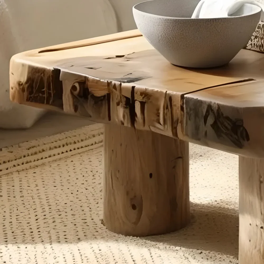 Farmhouse tamarind wood coffee table modern coffee table Live edge Farmhouse table - Image 3