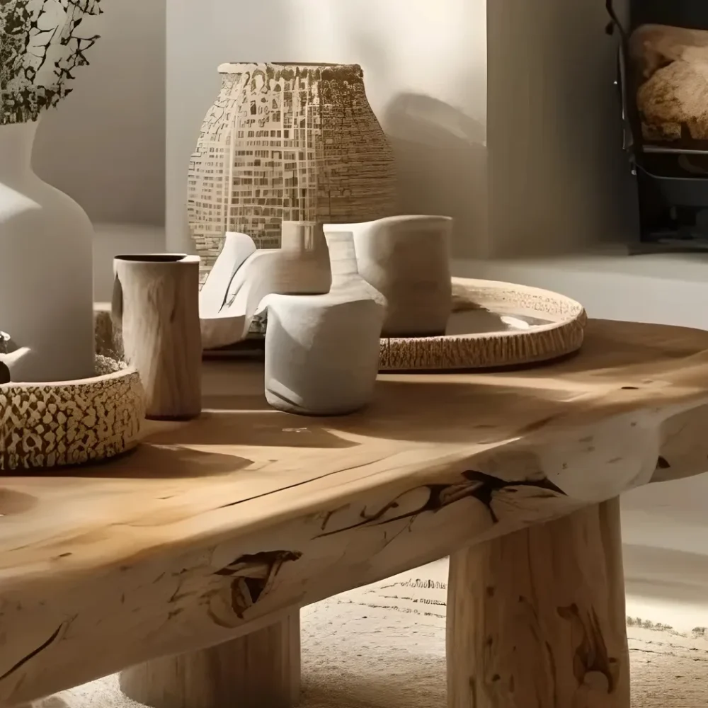 Farmhouse tamarind wood coffee table modern coffee table Live edge Farmhouse table - Image 5