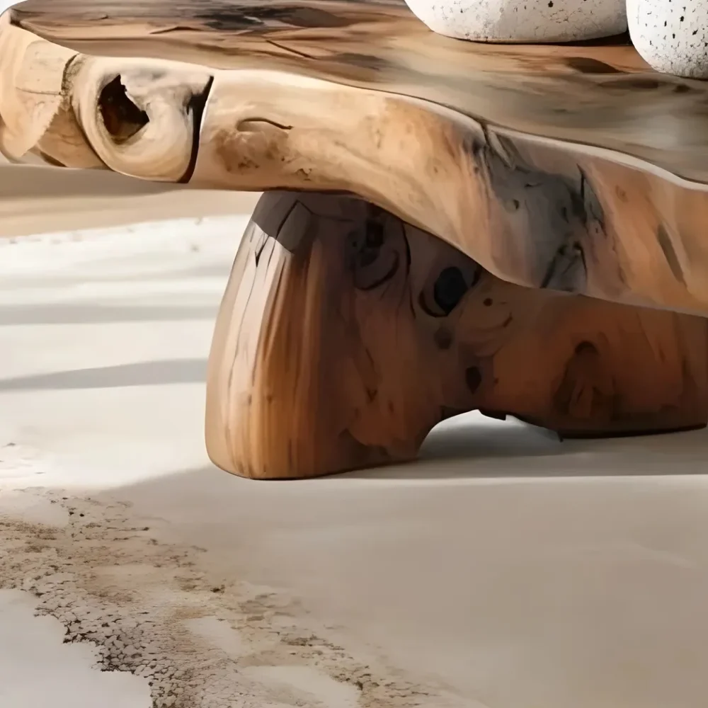 Handcrafted coffee table, modern driftwood coffee table - Image 5