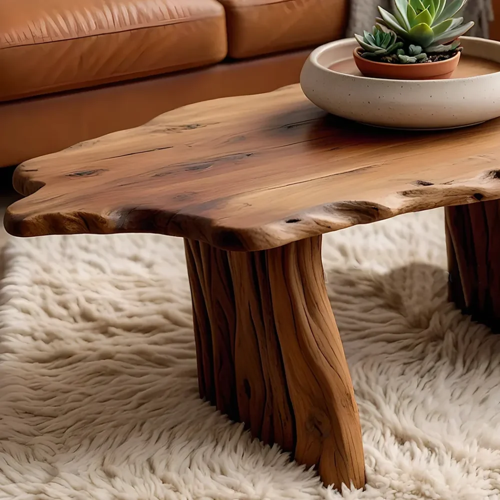 Handcrafted coffee table, modern natural wood coffee table, live edge farm table, reclaimed wood table, living room table, living room d?cor - Image 3