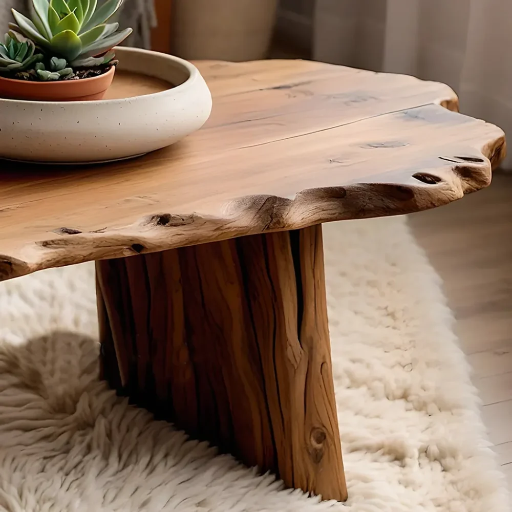 Handcrafted coffee table, modern natural wood coffee table, live edge farm table, reclaimed wood table, living room table, living room d?cor - Image 5