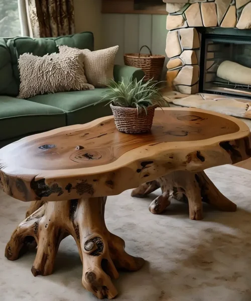 Handmade coffee table, modern driftwood coffee table