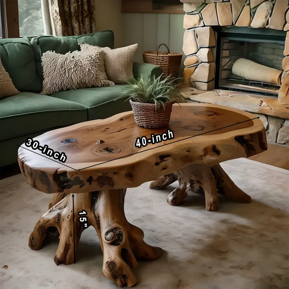 Handmade coffee table, modern driftwood coffee table - Image 2