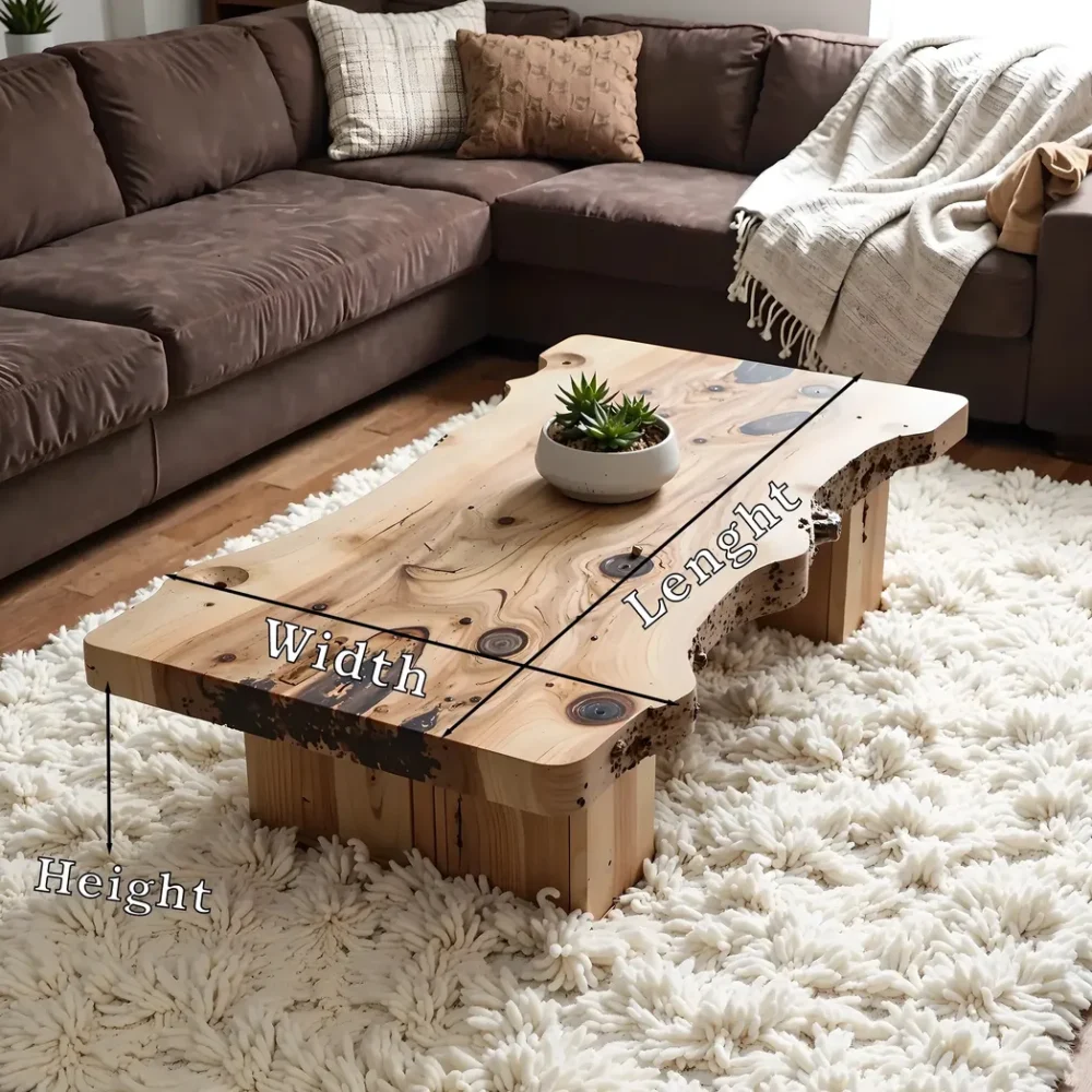 Handmade coffee table, rustic natural wood coffee table, live edge farm table, living room table, living room d?cor - Image 2